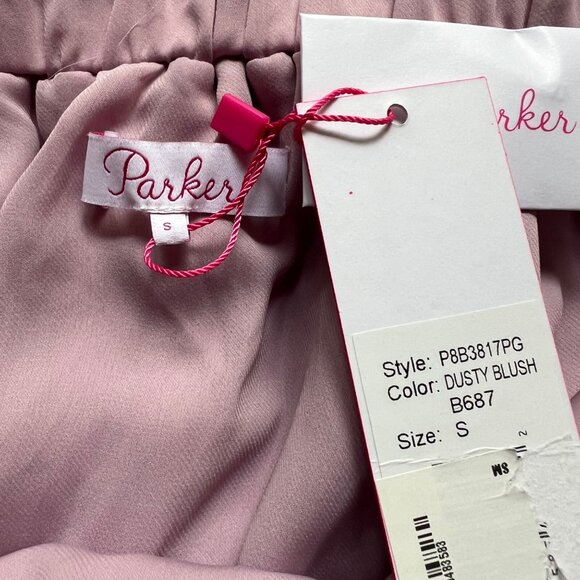 Parker Size S Dusty Blush Pink Sleeveless Ruffle Tiered Halter Mini Dress NWT - Picture 9 of 16